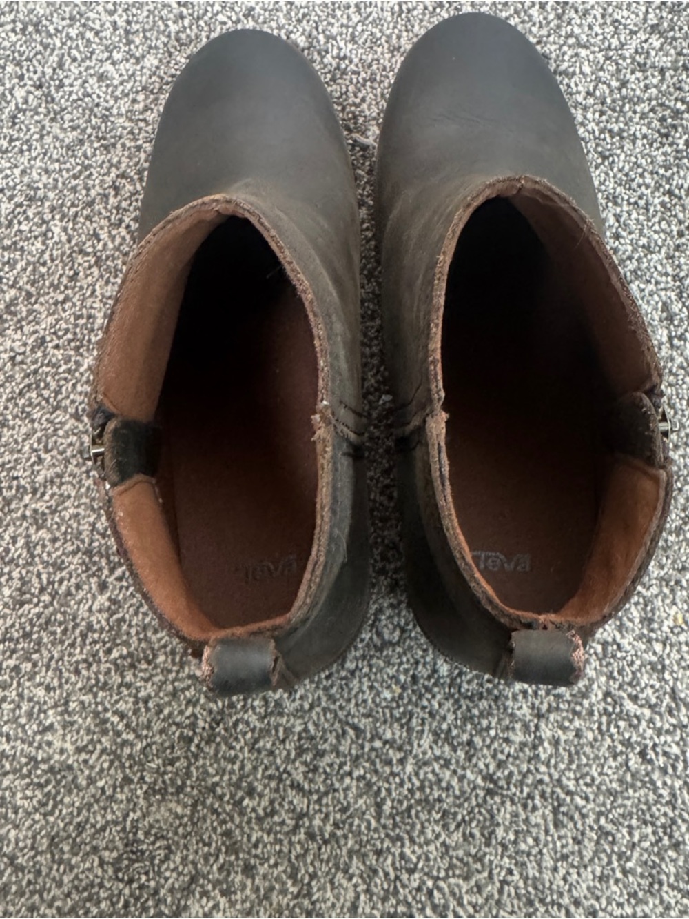 Teva Anaya Bootie RR Womens 10 Brown Leather Ankle Boots Side Zip Comfort - Picture 3 of 9